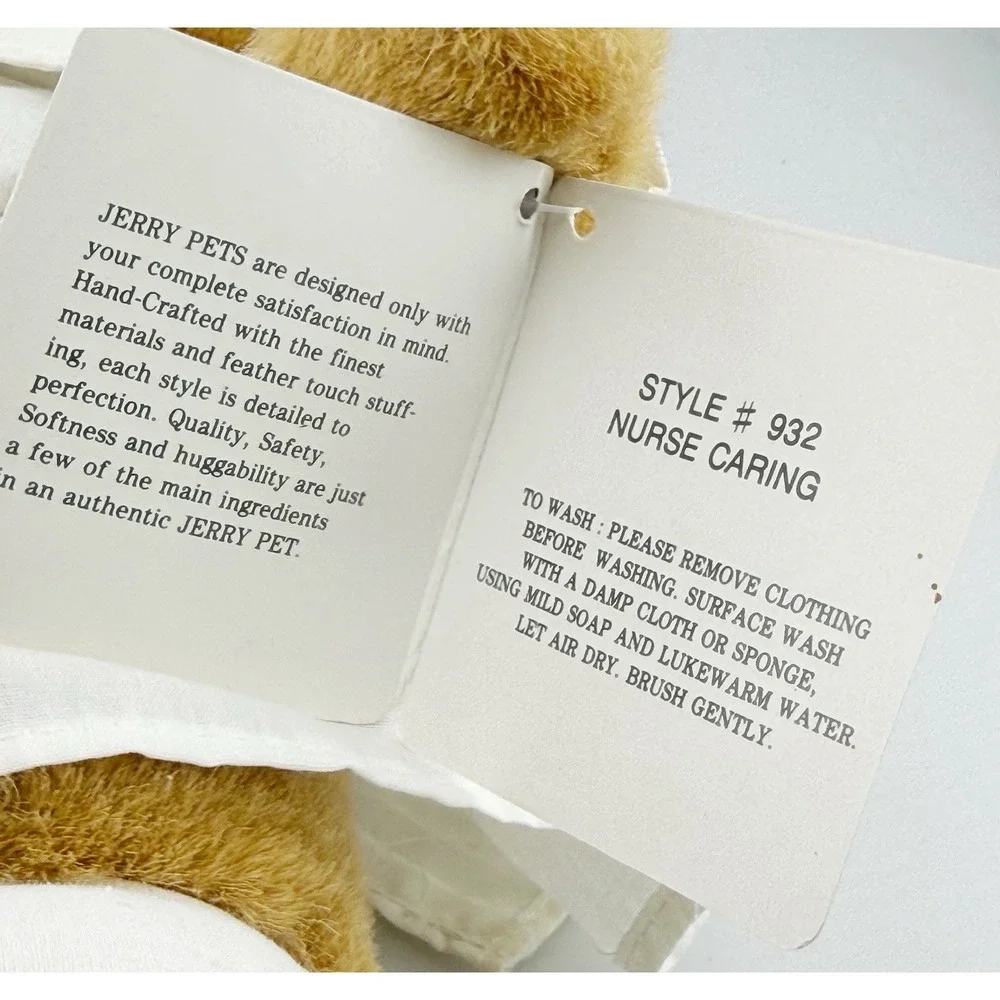 Vintage 1980's Jerry Elsner Nursing Care Plush Brown Bear Stuffed Animal Toy